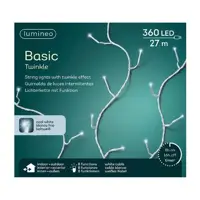 Basic twinkle lights 360L 27m - wit/koel wit - afbeelding 2