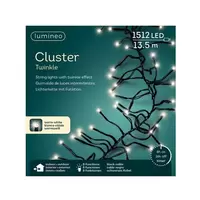 Cluster twinkle lights 1512L 13,5m - warm wit - afbeelding 2