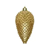 dennenappel plastic glitter hang - licht goud - afbeelding 1