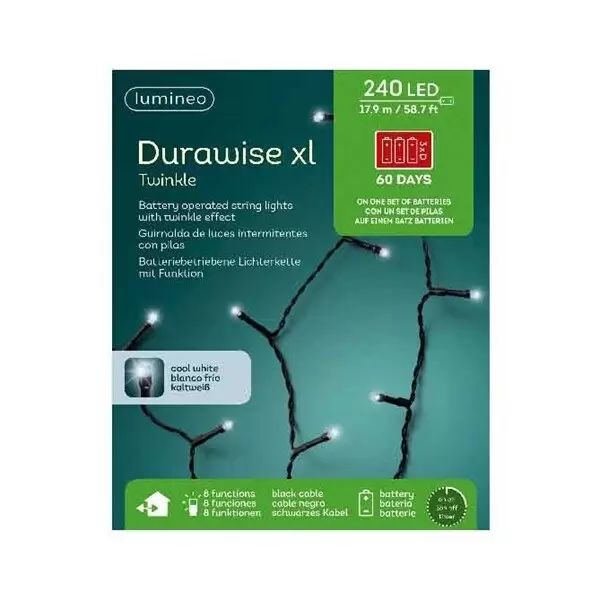Durawise XL twinkle lights 240L 17,9m - koel wit - afbeelding 2
