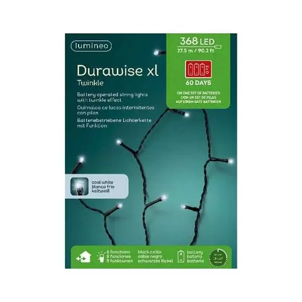 Durawise XL twinkle lights 368L 27,5m - koel wit - afbeelding 2