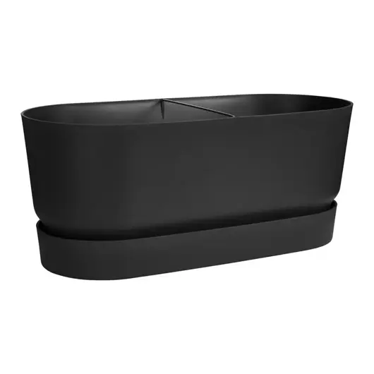 Elho Greenville Terrace Trough 80cm wheels - living black - afbeelding 2