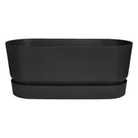 Elho Greenville Terrace Trough 80cm wheels - living black - afbeelding 1