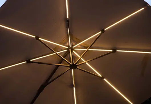Garden Impressions Hawaii zweefparasol Lumen 300x300 cm - antraciet - afbeelding 3