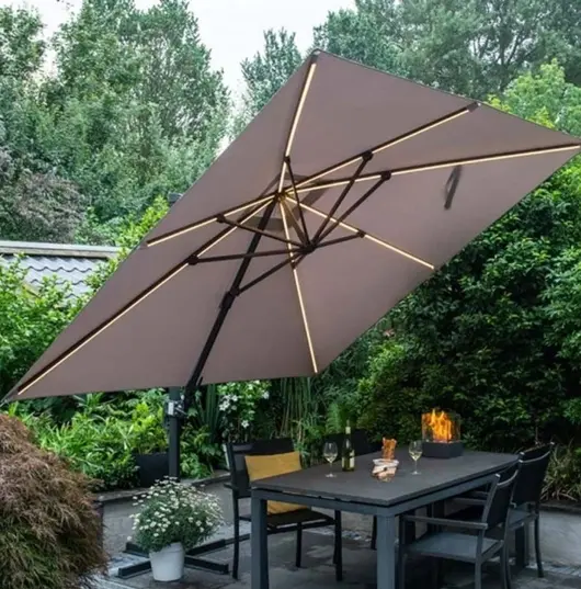 Garden Impressions Hawaii zweefparasol Lumen 300x300 cm - antraciet - afbeelding 4