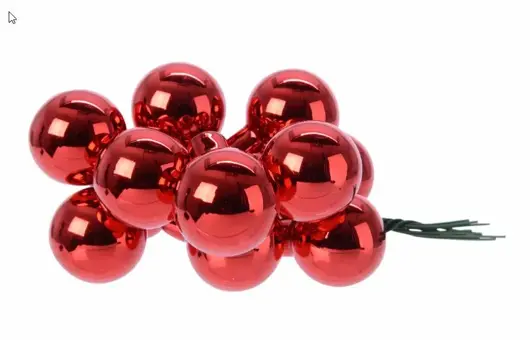 Kerstbal glas drd d3cm rood 12st - afbeelding 2