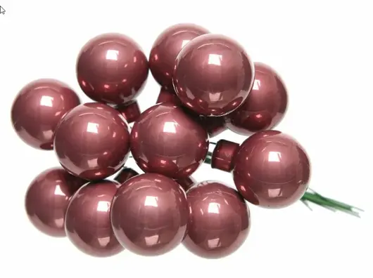 Kerstbal glas drd d3cm v.roze 12st
