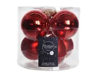 kerstbal glas glans-mat Ø 8 cm - kerstrood