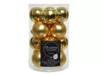 kerstbal glas glans-mat Ø 3,5 cm - licht goud