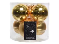 kerstbal glas glans-mat Ø 8 cm - licht goud
