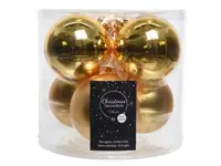 kerstbal glas glans-mat Ø 8 cm - licht goud