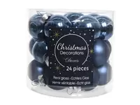 kerstbal glas glans-mat Ø 2,5 cm - nachtblauw