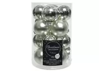 kerstbal glas glans-mat Ø 3,5 cm - zilver