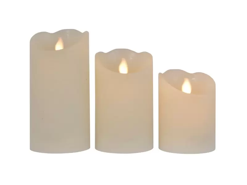 LED kaars wax set van 3 - warm wit