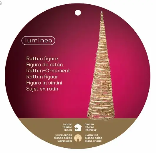 Led piramide l17b17h60cm-32l w.wt - afbeelding 2