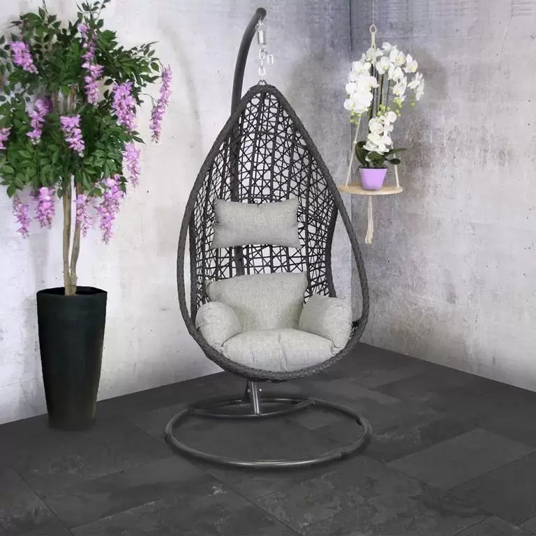 Dwars zitten bod Souvenir Mona Relax Hangstoel zwart - Tuincenter Vincent