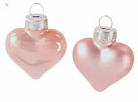 Orn.glas hart l2b4.5h4 p.roze 12st - afbeelding 2