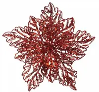 Poinsettiaclip plc d23.5h10cm rood - image 2