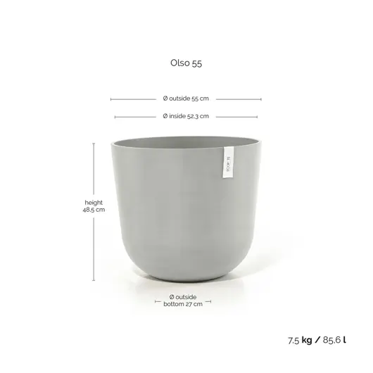 Pot oslo d55cm witgrijs