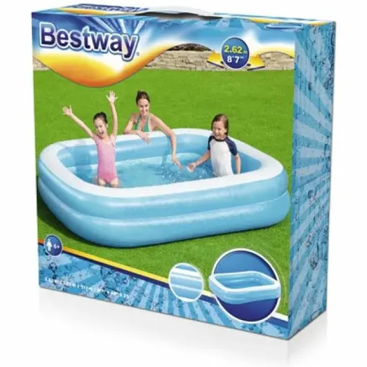 Rechthoekig Bestway opblaasbaar familiezwembad 2,62 x 1,75 x 0,51 meter - afbeelding 2