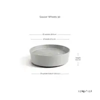 Schaal met wieltjes d30cm witgrijs