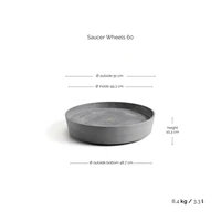 Schaal met wieltjes d60cm grijs  - afbeelding 1