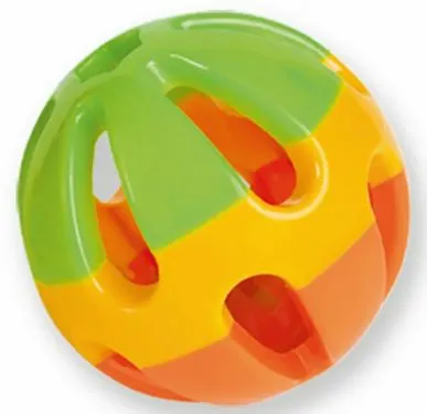Speelgoed knaagdier bal plastic met bel 8 cm ass.