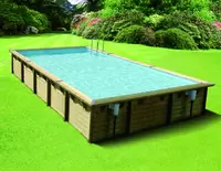 Ubbink houten zwembad Linéa blauwe liner 500 x 800 x 140 cm - afbeelding 2