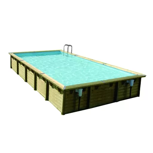 Ubbink houten zwembad Linéa blauwe liner 500 x 800 x 140 cm - afbeelding 1